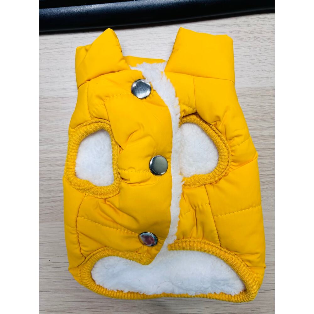 Yellow XS Dog Jacket Fleece Lined Puppy Winter Coat Warm Small Pet Vest